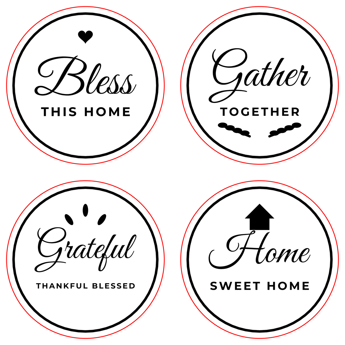 Farmhouse Coaster Set of 4 cut sheet