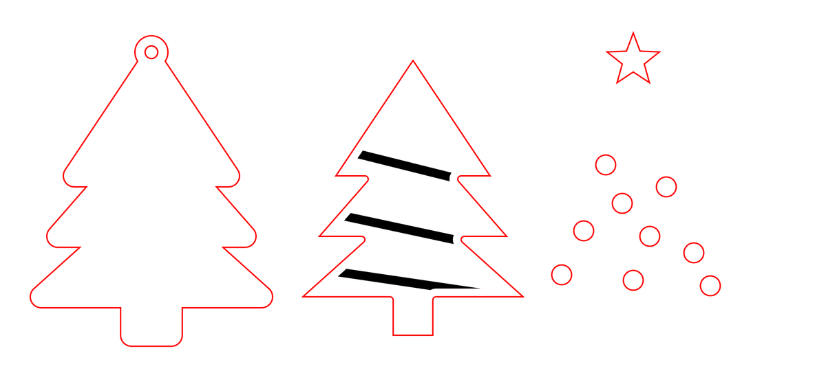 Layered Christmas Tree Ornament cut sheet