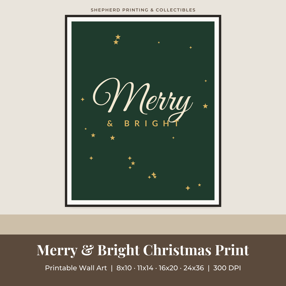 Merry & Bright Christmas Print preview