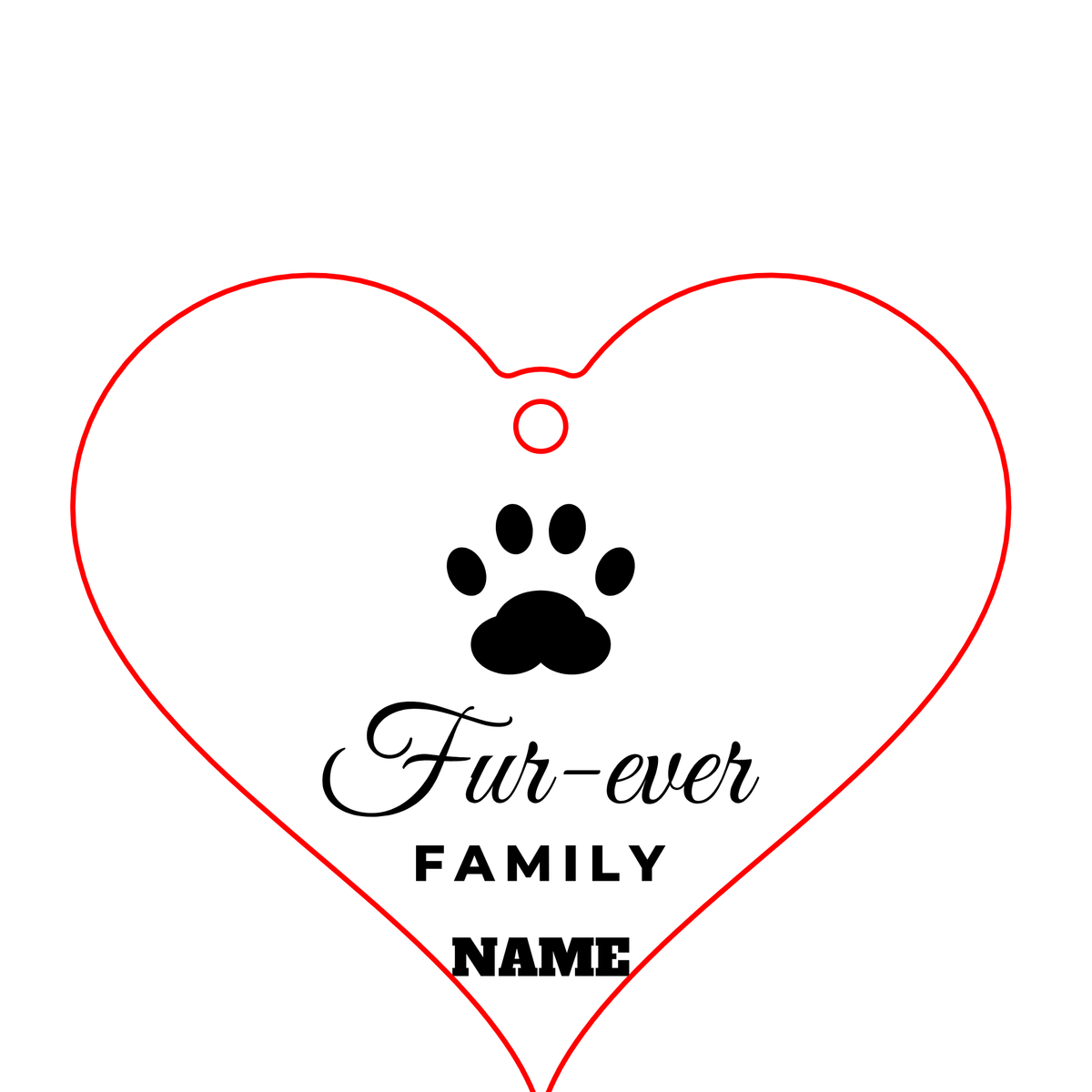 Pet Paw Heart Ornament cut sheet