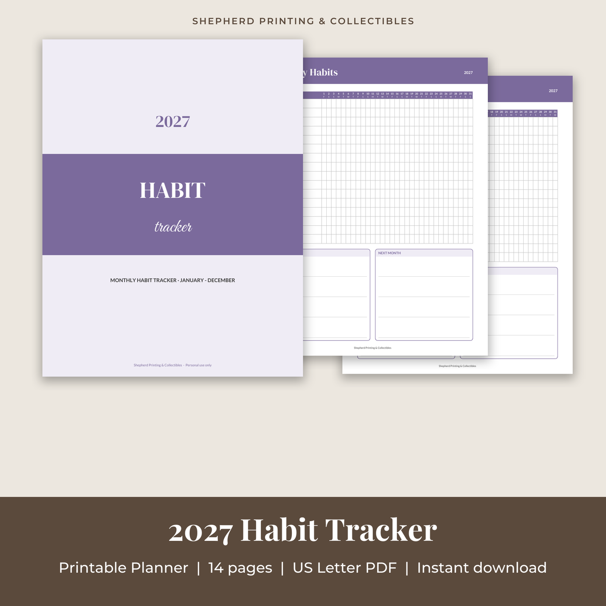 2027 Habit Tracker preview