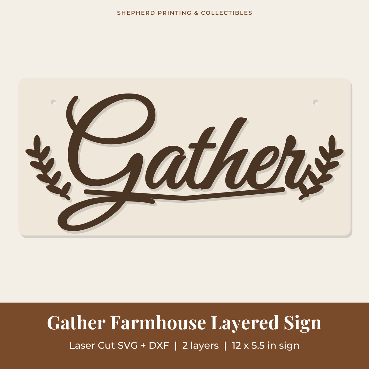 Gather Farmhouse Layered Sign preview