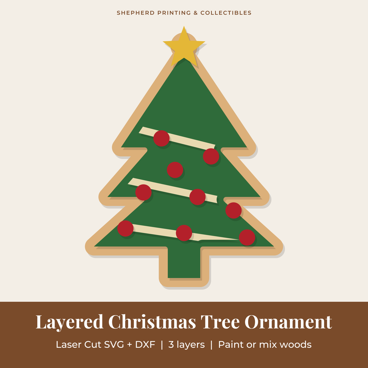 Layered Christmas Tree Ornament preview