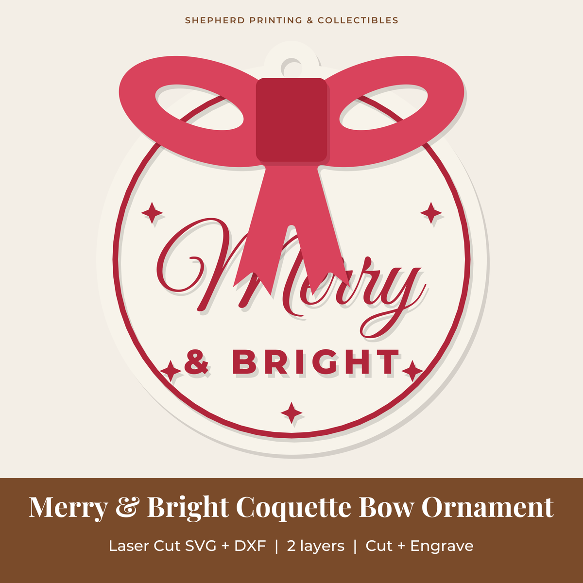 Merry & Bright Coquette Bow Ornament preview