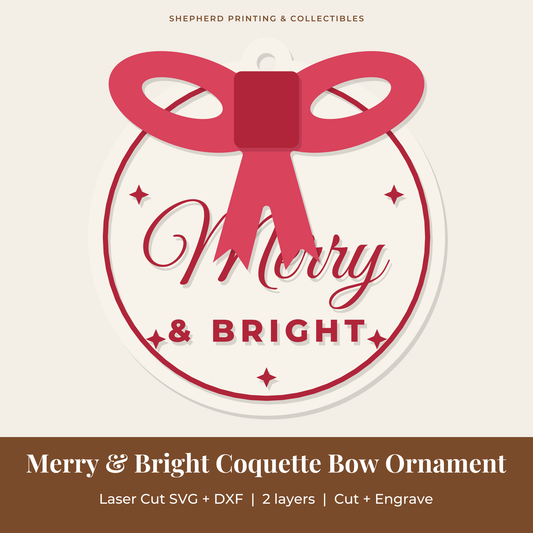 Merry & Bright Coquette Bow Ornament preview