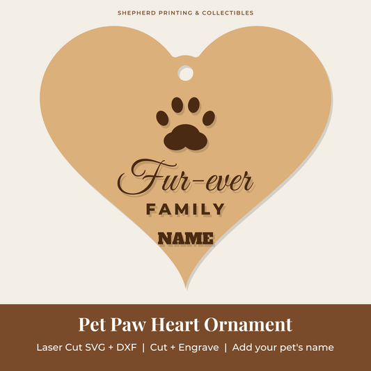 Pet Paw Heart Ornament preview
