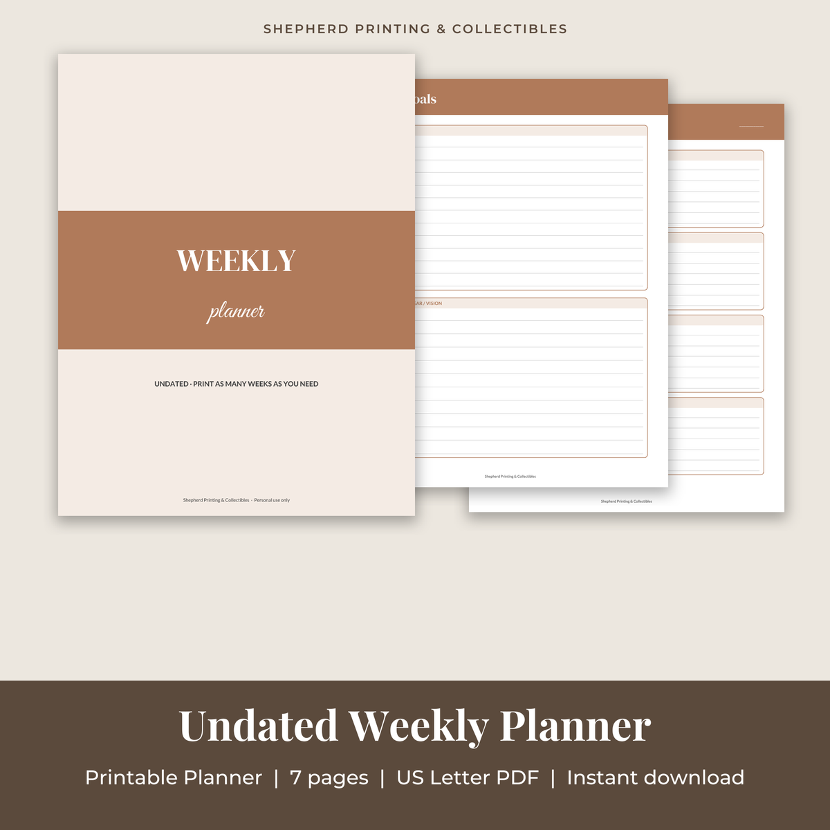 Undated Weekly Planner preview