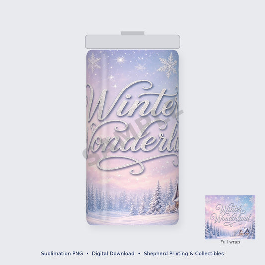 Winter Wonderland Pastel 20oz Skinny Tumbler Wrap Sublimation PNG – Digital Download